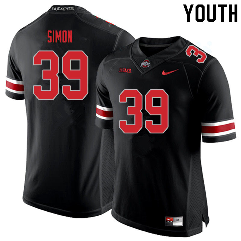 Youth #39 Cody Simon Ohio State Buckeyes College Football Jerseys Sale-Blackout